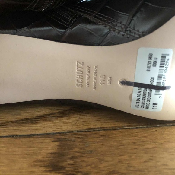 Schutz Maryana Over The Knee Leather Boot Dark Chocolate - Picture 11 of 11